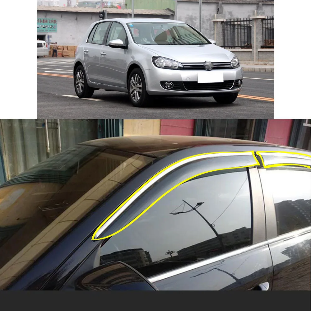 

Наклейка на корпус автомобиля, пластиковое оконное стекло, ветрозащитный козырек, защита от дождя/солнца, вентиляционное отверстие для VW Volkswagen Golf6 Golf 6 2009-2010 2011 2012 2013