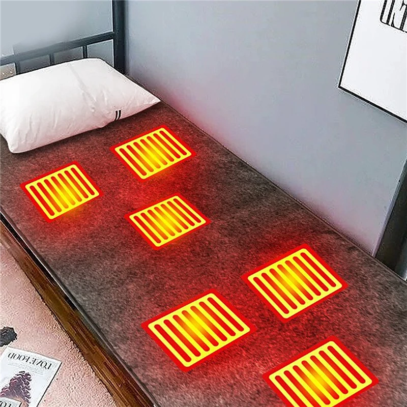 USB Electric Heating Blanket Portable Thermostat Heating Mattress Body Warmer Heated Carpets Mat for Winter Outdoor Camping
