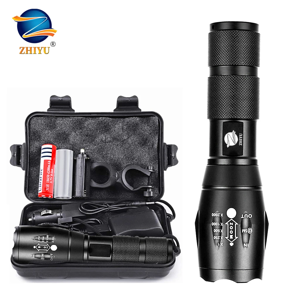 ZHIYU LED Tactical Flashlight S1000 - High Lumen,5 Modes,Zoomable, Water Resistant, Handheld Light - Best Camping/Outdoor/Hiking
