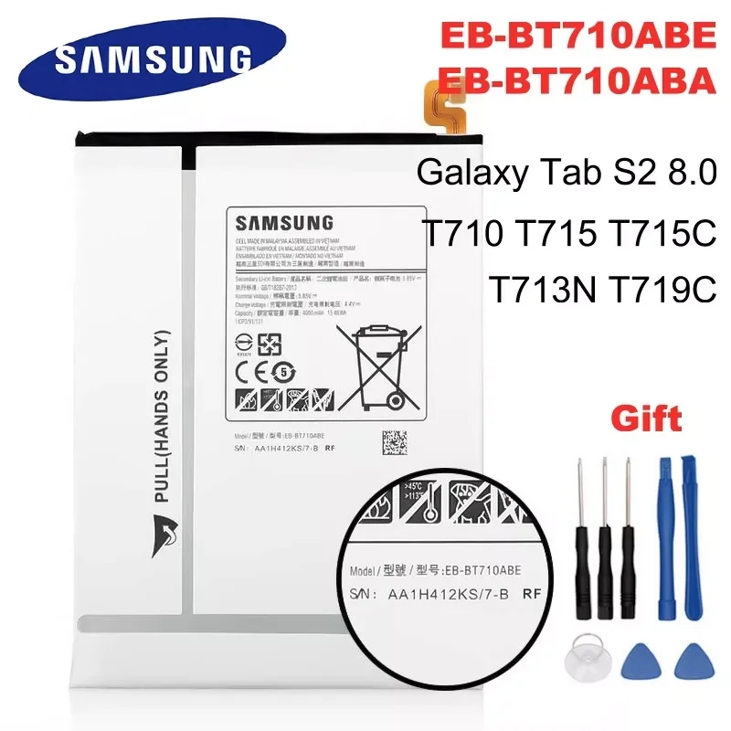 

Original Tablet EB-BT710ABA EB-BT710ABE battery For Samsung Galaxy Tab S2 8.0 SM-T710 T713 T715/C/Y T719C T713N 4000mAh