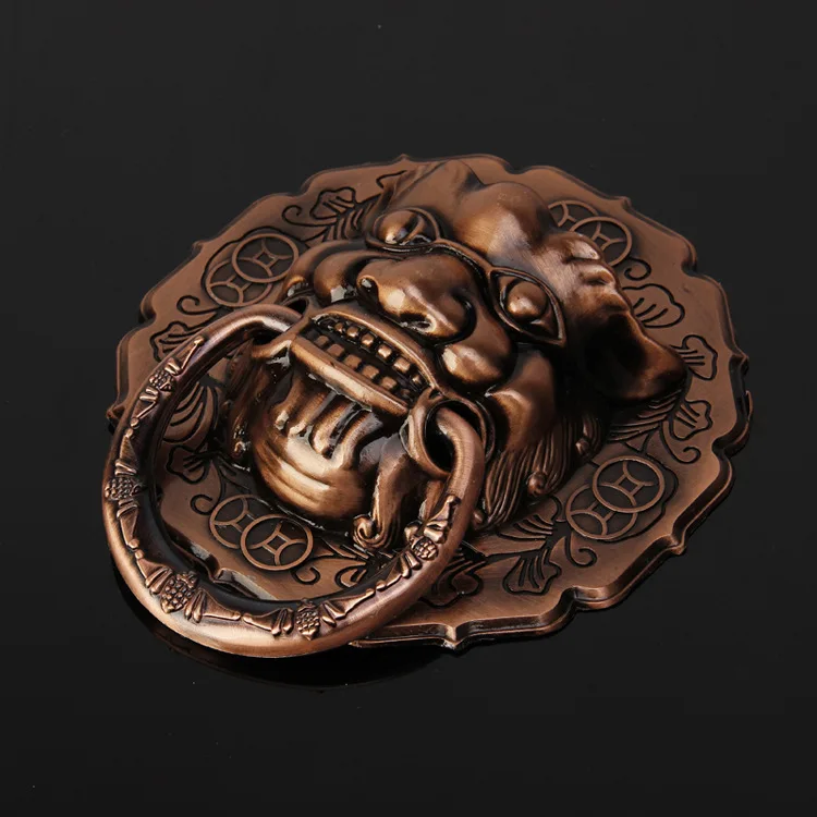 

Knocker Town House Evil Spirits Lion Head Zinc Alloy Door Ring Door Furniture Handle(size:155mm*155mm)