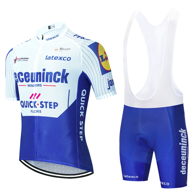 

TEAM QUICKSTEP Cycling Jersey Bike Shorts Set 20D Mtb Ropa Mens Summer Quick Dry Pro BICYCLING Shirts Maillot Culotte Wear