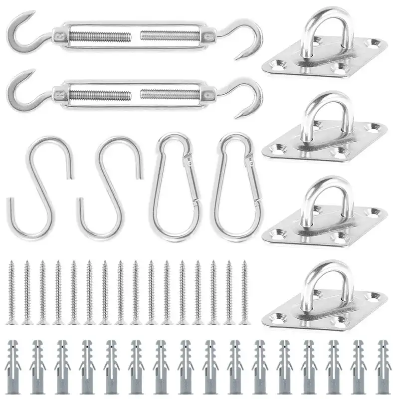 

Sail Fixing Kit Awning Attachment Set for Triangle and Square Rectangle Sun Shade Sail Fixing Accessories