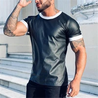 mens t shirt top summer fashion solid color slim pullover t shirt mens casual short sleeve round neck t shirt