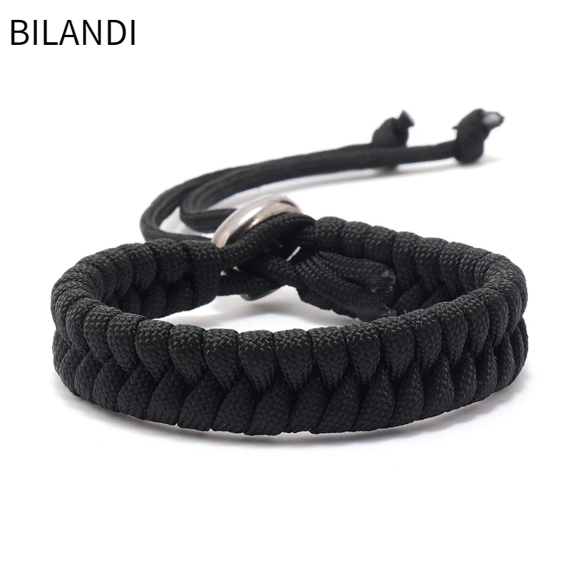 

Bilandi Retro Jewelry Hand Making Weave Bracelet For Couples Hot Sale Vintage Temperament Cord Bracelet For Women Men Gift