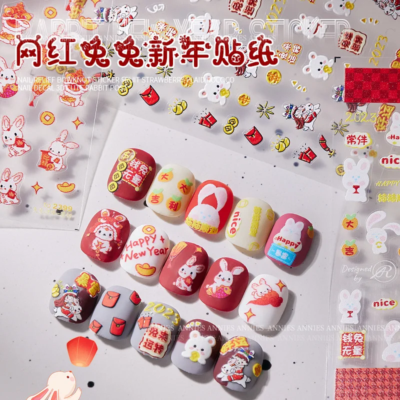 

2023 nail decal Nail Stickers, Bunny Nail Stickers, Rabbit Nail Decals,Nail Decal Rabbit Bunny Self Adhesive Nail Decals/Sticker