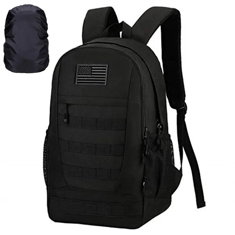 

35L Men Outdoor Travel Backpack With Rain Cover Black Mens Hiking Traveling Bag