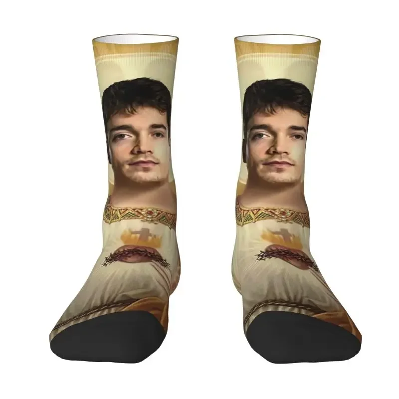

Saint Charles Monaco Formula One Driver Leclercs Jesus Men Women Crew Socks Unisex Cute 3D Printed Dress Socks
