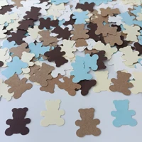 100pcs bear confetti for birthday wedding anniversary multicolor baby shower table paper confetti boy girl decor 3cm