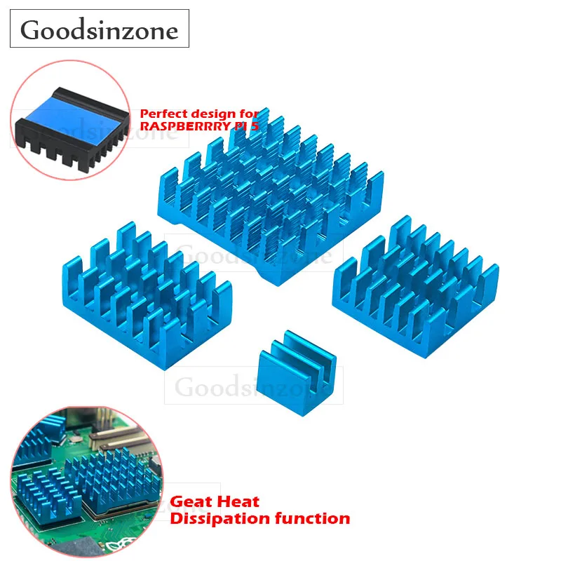Комплект теплоотвода для Raspberry Pi 5 алюминиевая Теплопроводящая клейкая лента 4