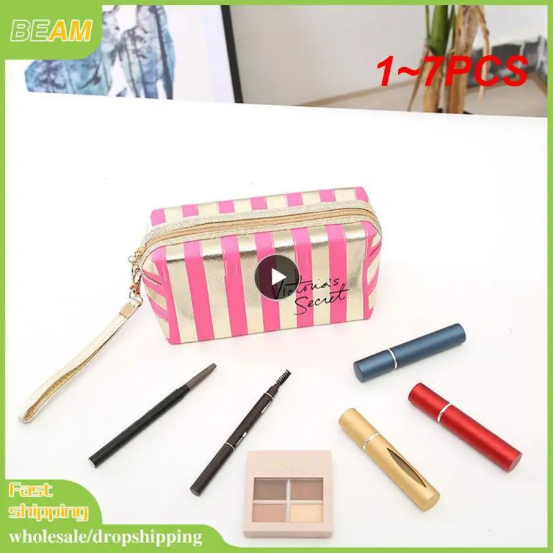 

1-7 шт., женская косметичка в полоску