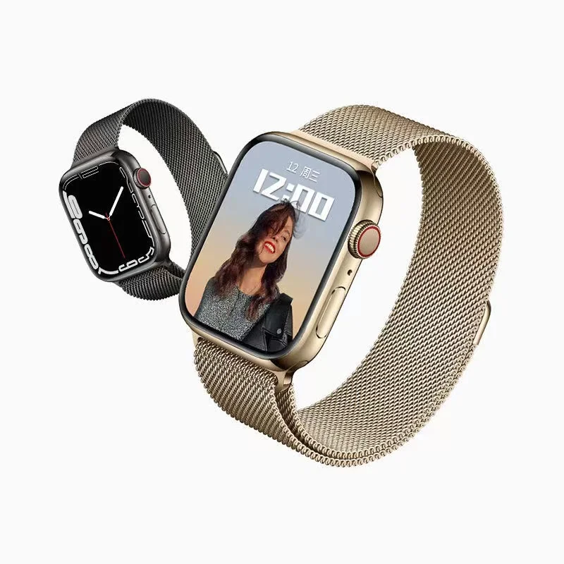 

Ремешок магнитный для Apple Watch 45 мм 44 мм 42 мм, регулируемый браслет «Миланская петля» для iWatch Series 7/6/5/4/3/2/1 SE