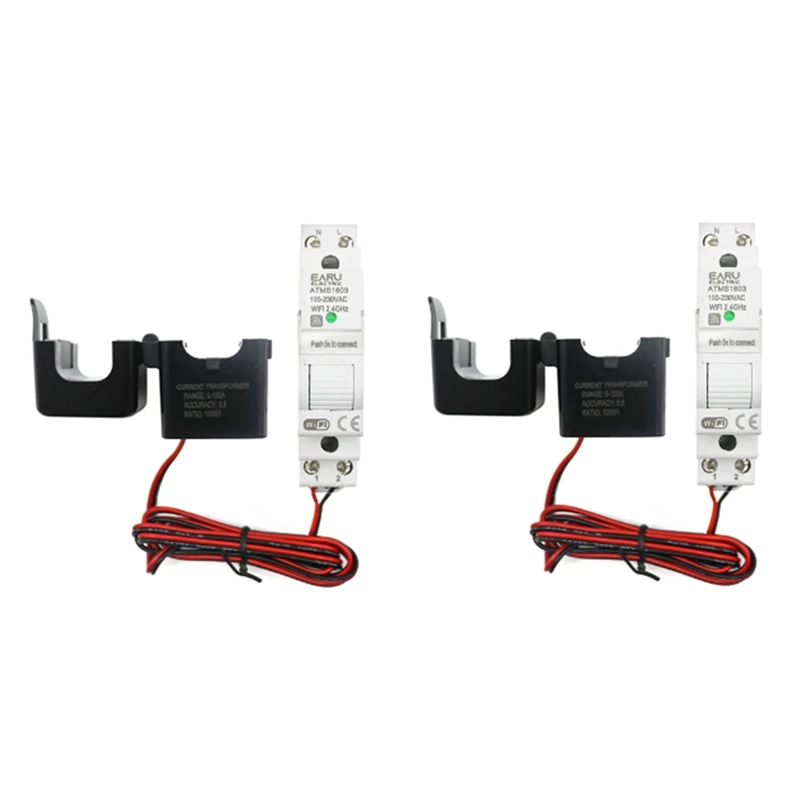 

Умный измеритель электроэнергии Tuya, измеритель электроэнергии в кВтч, с Wi-Fi, с приложением, в режиме реального времени (50 А)