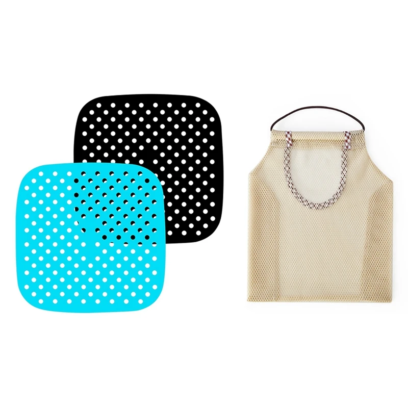 

1 шт. домашняя многофункциональная креативная настенная сумка с фруктами и 3 шт. вкладышей для фритюрницы-антипригарный силиконовый коврик