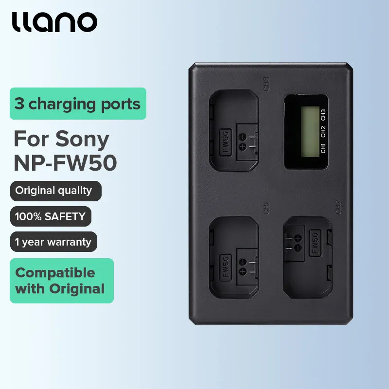 Llano NP-FW50 FZ-100 NP-BX1 Зарядное устройство для камеры со светодиодным дисплеем