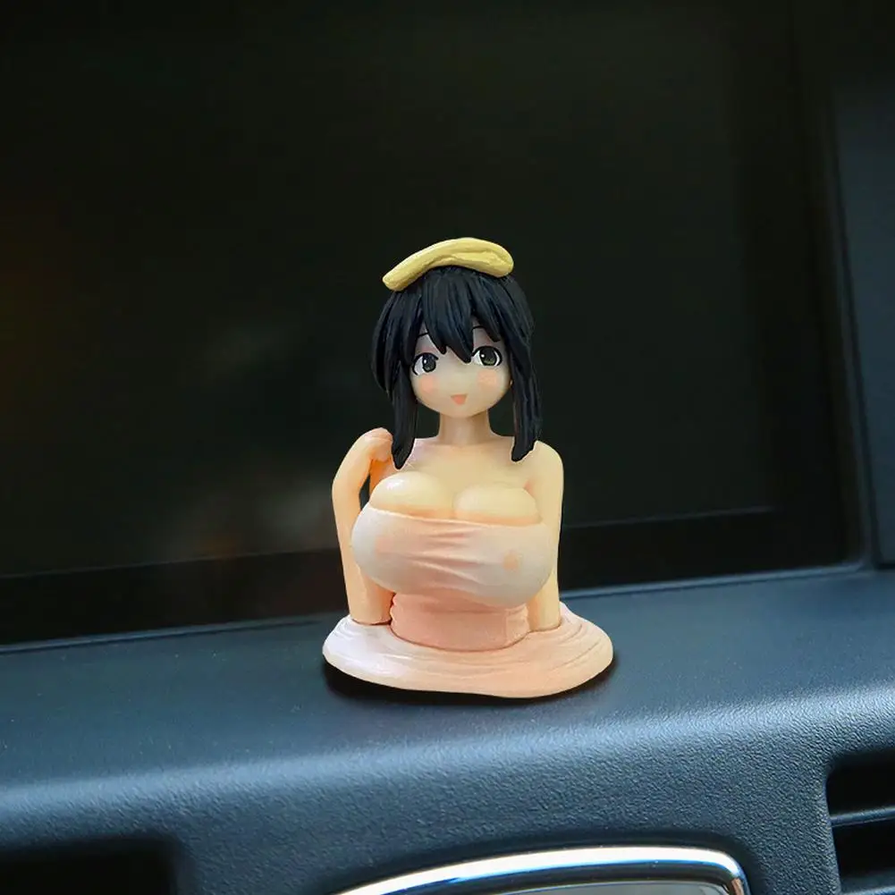 

Cute Kanako Chest Shaking Ornaments Kanako Collection Model Doll Kawaii Anime Statue For Car Sexy Doll Figurine Car Decorations