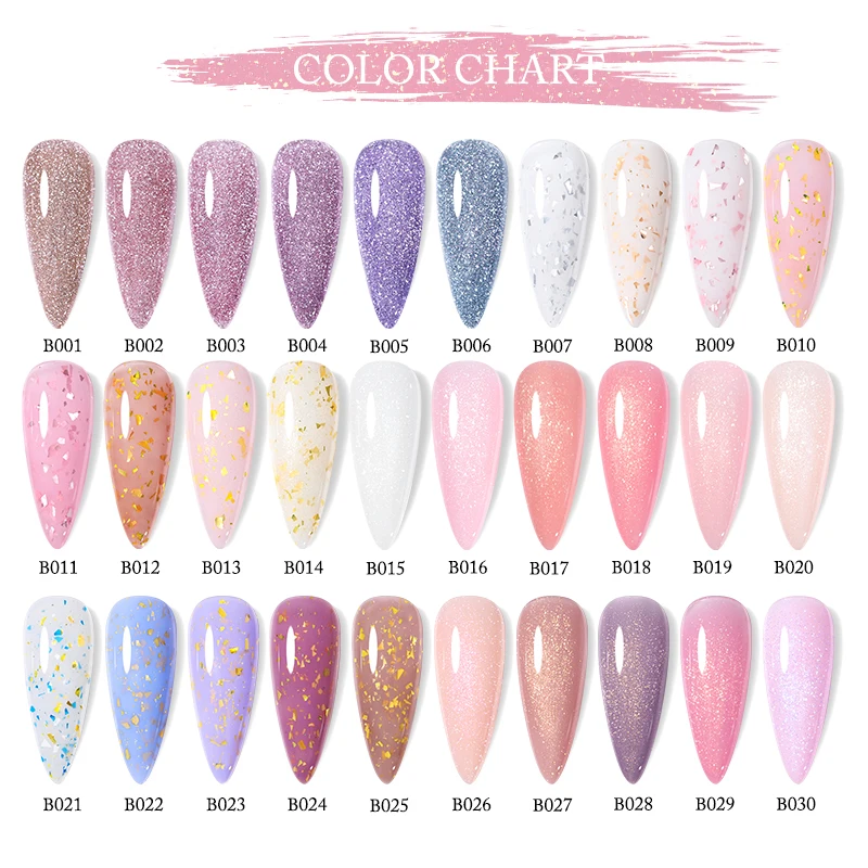 UR SUGAR 7ml Gold Glitter Rubber Base Gel Polish Milky Jelly White Pink Soak Off UV LED Self-leveling Gel Varnish Manicure