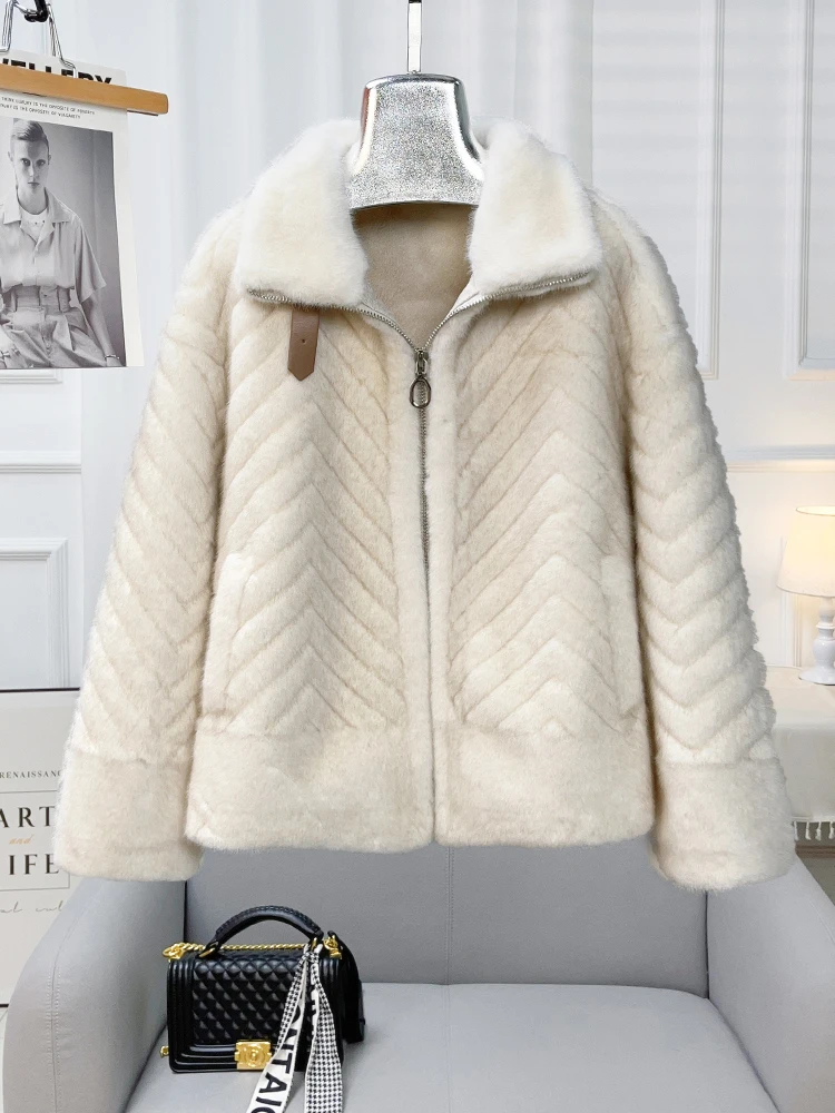 Новинка осень/зима 2024 модное меховое интегрированное пальто с