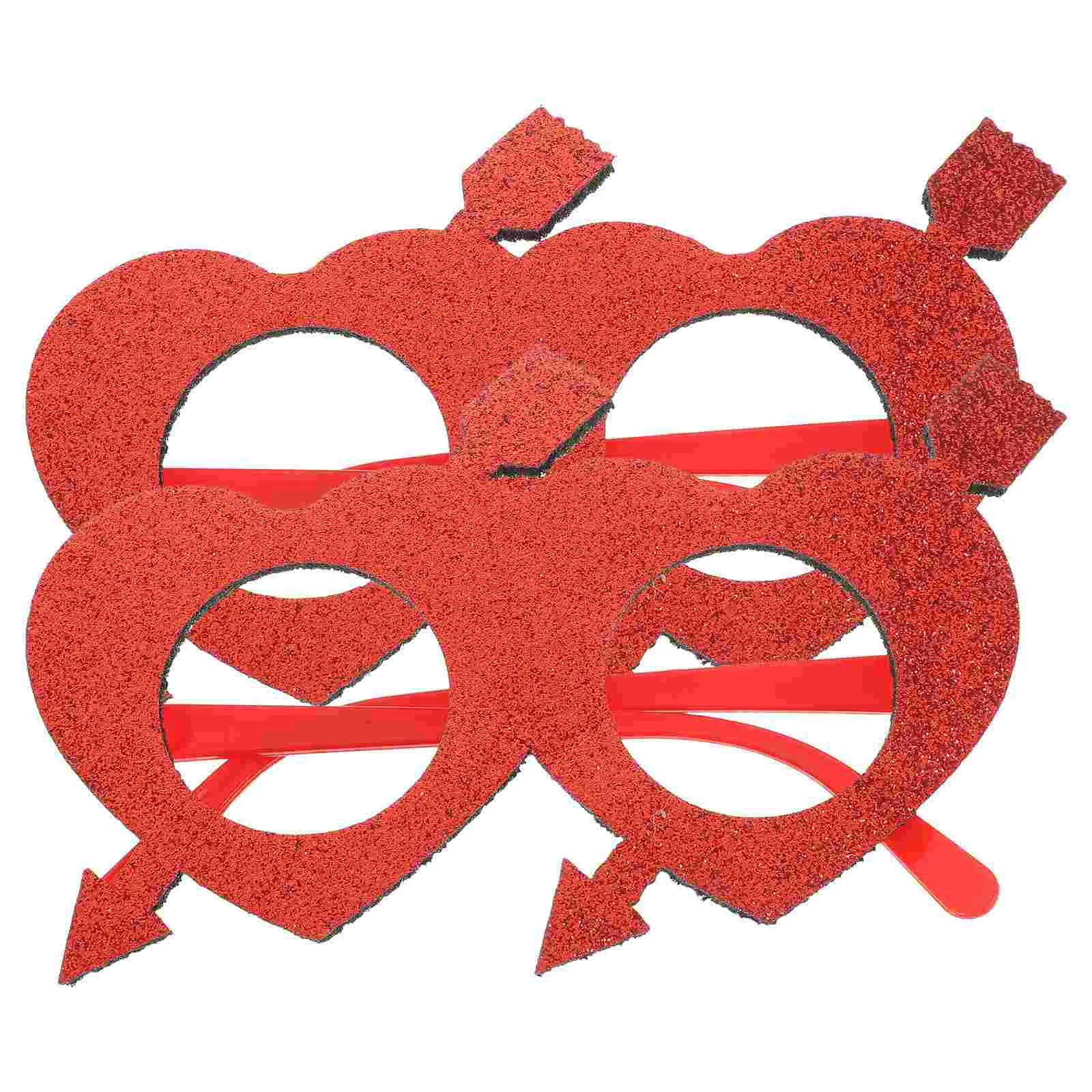

2 Pcs Decorative Glasses Safety Novelty Frames Valentines Party Favor Props Plastic