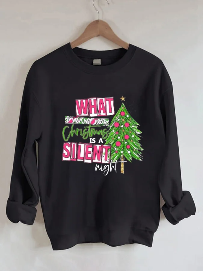 

Christmas Round Neck Letter Print Casual Sweatshirt