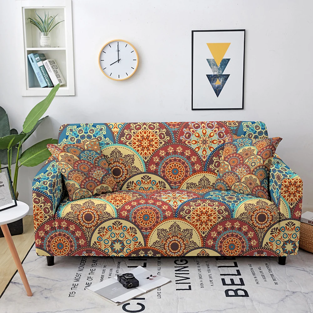 Эластичный чехол для дивана Mandala в богемном стиле секционный эластичный гостиную