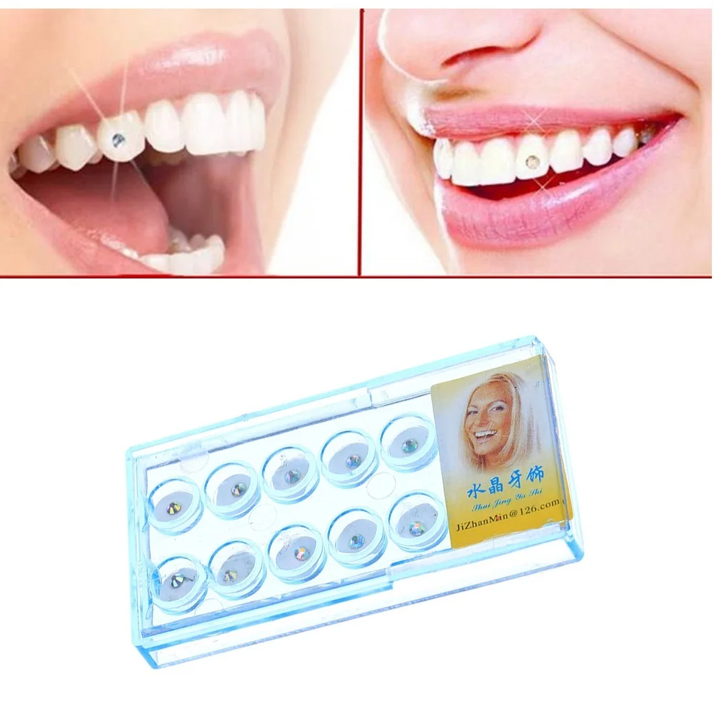

10pcs Diamond Bur Dental Material Teeth Whitening Studs Denture Acrylic Teeth Crystal Ornament Oral Hygiene Tooth Decoration