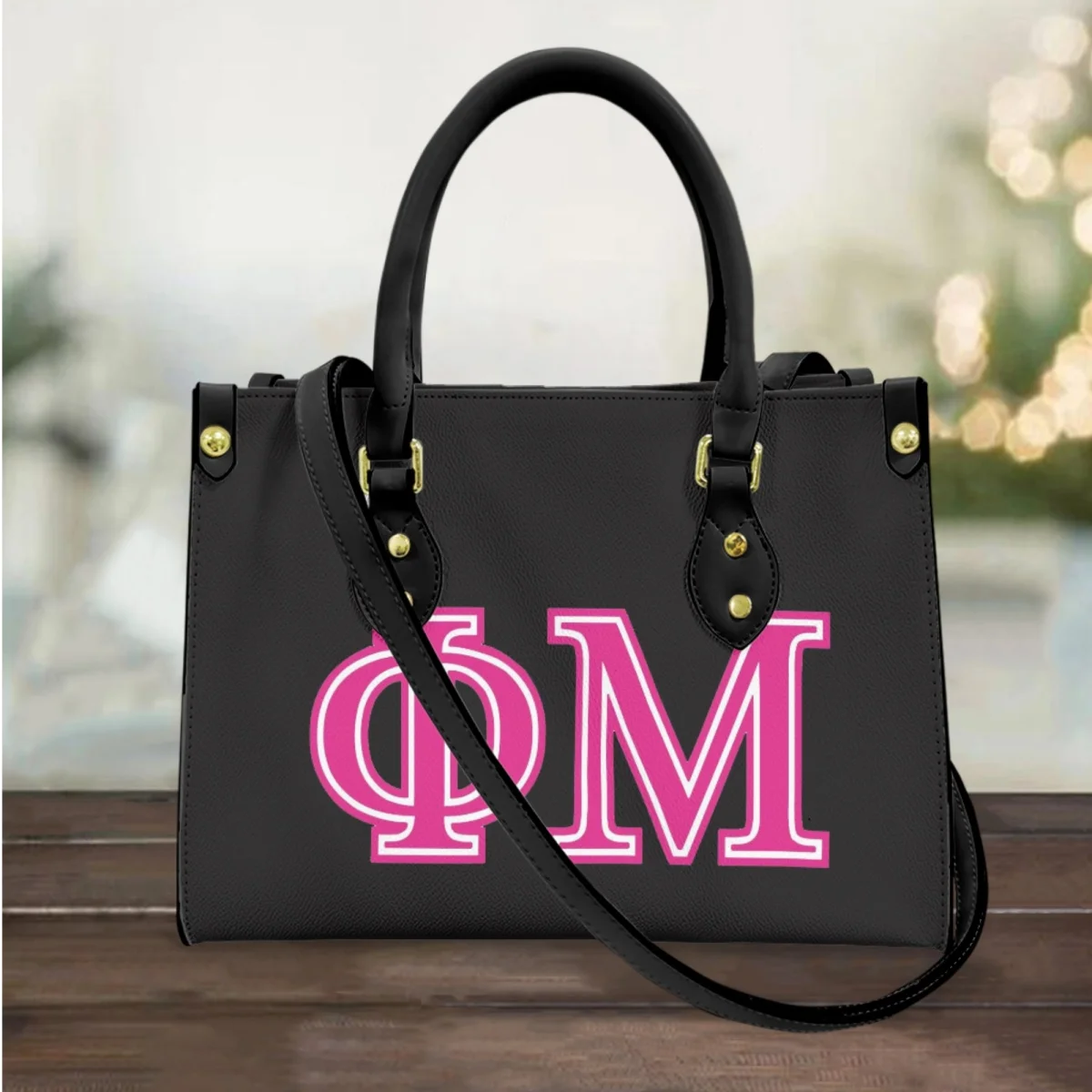 Cross Body Bags for Women Phi Mu Print Casual Commuting Elegant Ladies Shoulder HandBag Halloween Gift Travel Shopping Tote Bag