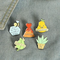 fun homophone enamel pin custom plant i lava you banner brooch lapel badge clothes bag fashion jewelry gift