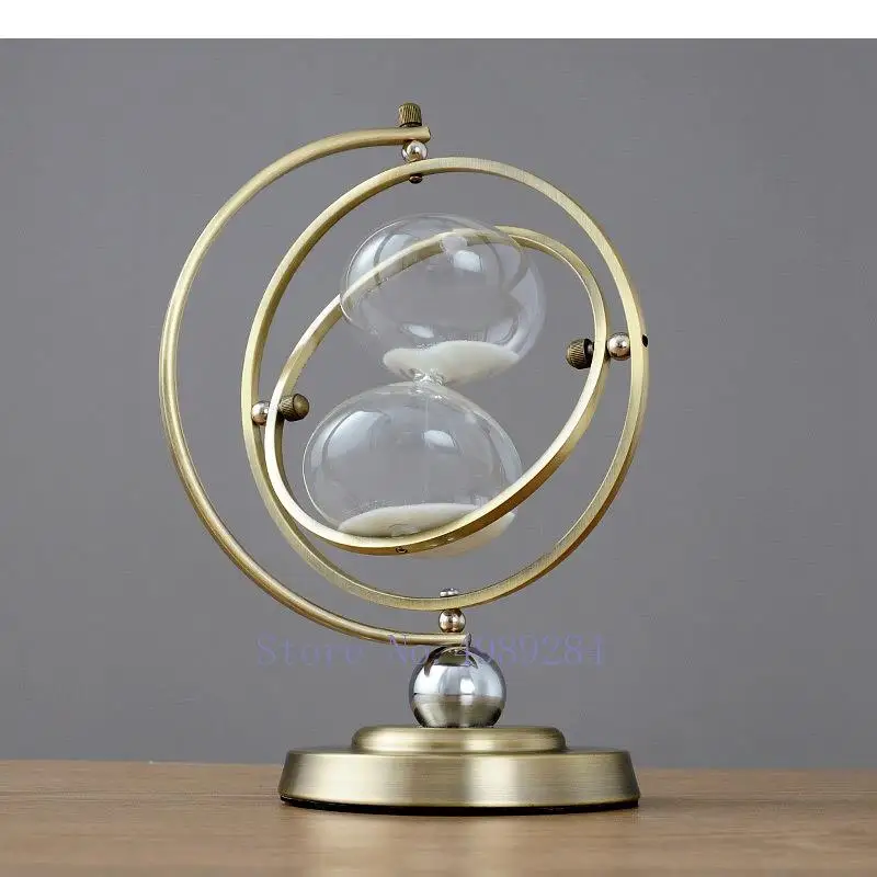 Креативные металлические песочные часы таймер стекло золотой глобус