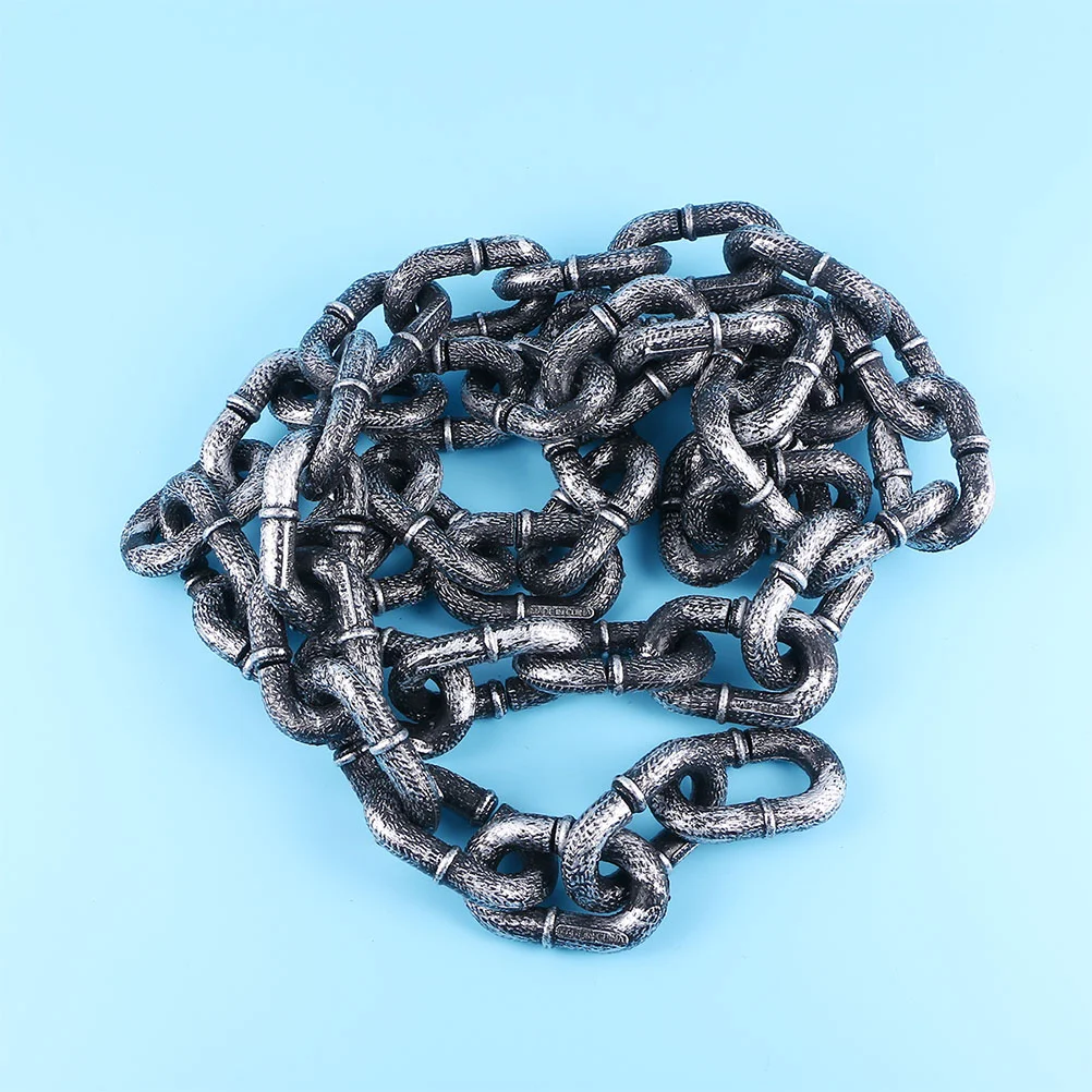 

2 Pcs Halloween Decor Plastic Chain Prop Props Cosplay Fake Accessories Decoration