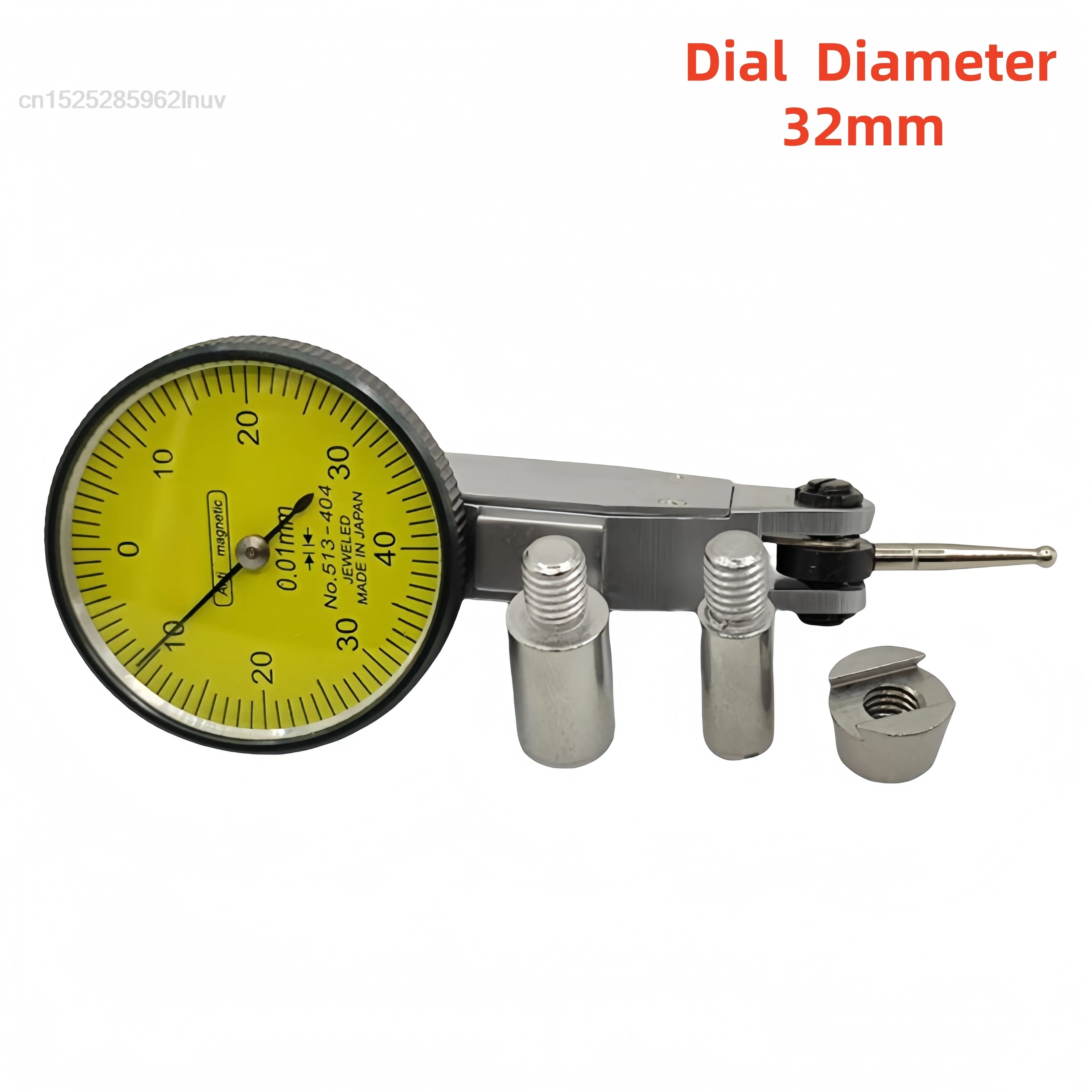 Микрометр с ЧПУ 513-404, аналоговый рычаг, циферблат, индикатор, точность циферблата, диапазон 0,01 0-0,8 мм, диаметр 38, 32 мм, измерительный инструмент