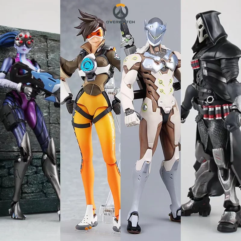 

Overwatch в наличии 100% Оригинальные фигурки героев Figma OW2 Genji Widowmaker аниме, Коллекционная модель из ПВХ