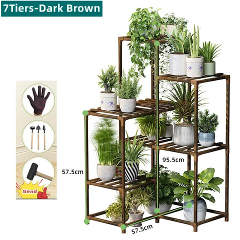 Деревянная подставка для растений, внутренняя фотостеллаж для растений, стеллаж для хранения цветов