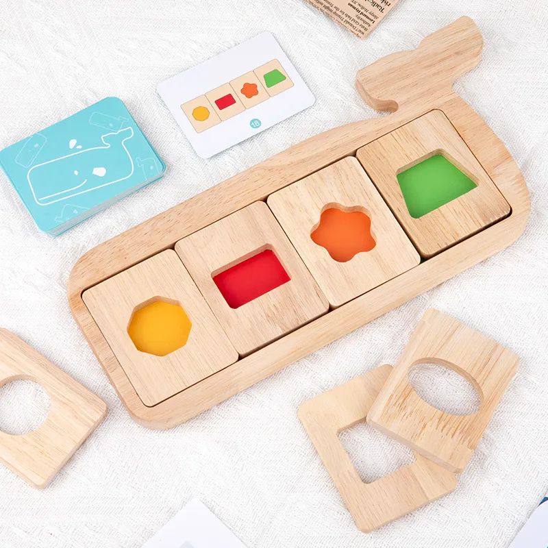 

Montessori Geometry Color Separation Puzzle Wooden Toys Sensory Training Shape Matching Games Children Early Education Cognition