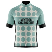 2022 mens cycling short sleeve jersey summer blue polka dot bike top