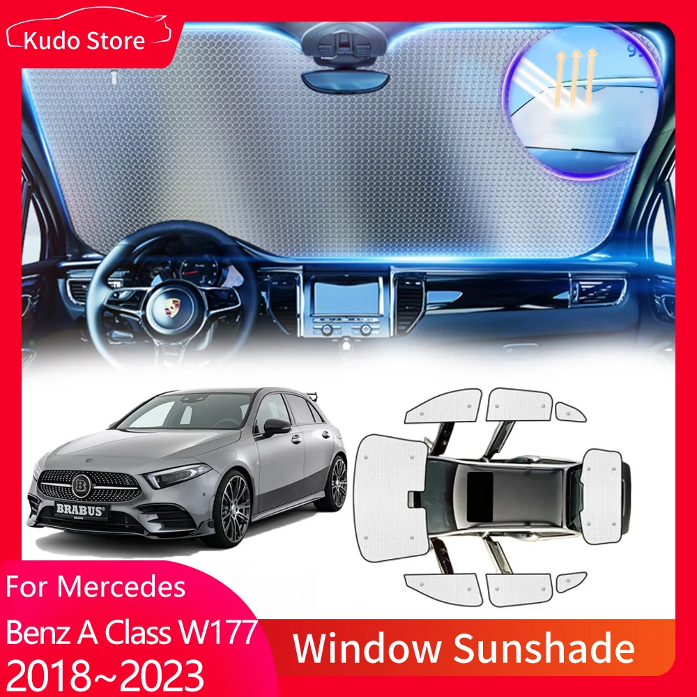 

Full Cover Sunshades for Mercedes-Benz A-Class A45 W177 A200 A220 A250 2018~2023 Windshield Curtain Window Visor Mat Accessories