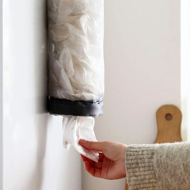 

Home Grocery Bag Holder Wall Mount Plastic Bag Holder Dispenser Hanging Storage Trash Garbage Bag Kitchen Garbage Organizer
