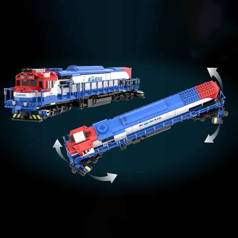 Фото Набор для сборки модели дизельного локомотива Тип 7400 (2087 деталей) MOC City Korea Railways - Конструктор DIY - Подарок на праздники и день рождения №1