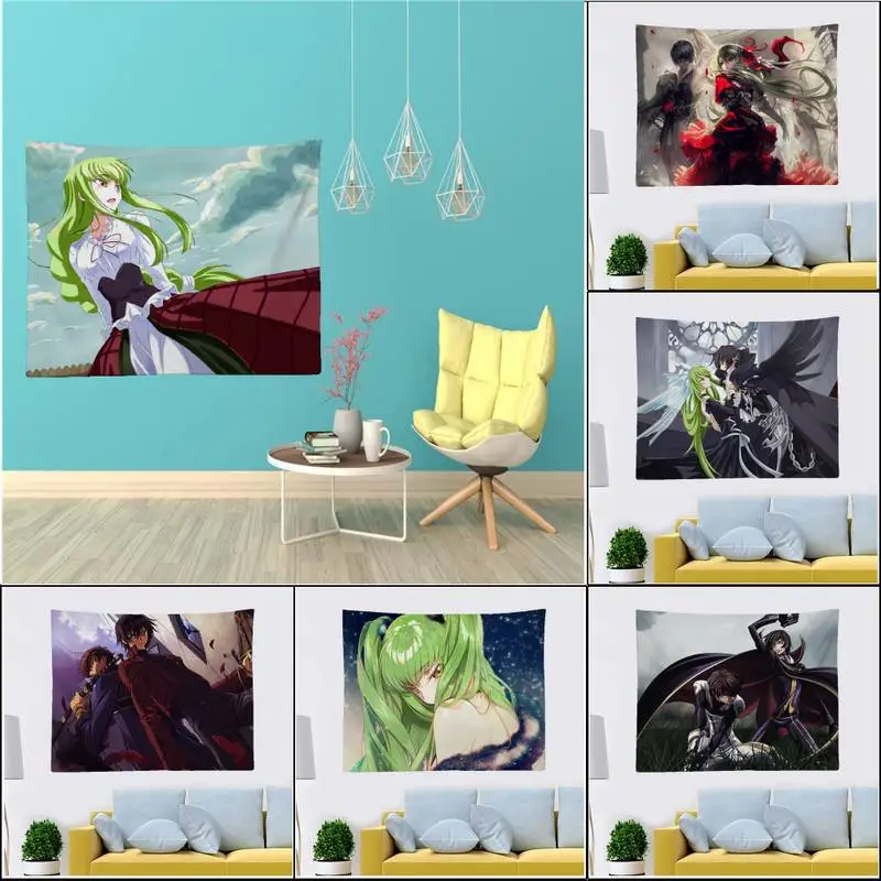 

Anime Code Geass Lelouch Tapestry Art Printing Cheap Hippie Wall Hanging Bohemian Wall Tapestries