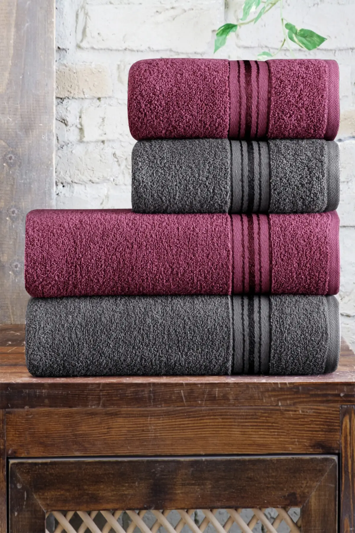 Set For Adult 4 Pcs 70x135cm Body Towels 50x85cm Head Towels Cotton Soft Luxury Home Textile Made In Turkey