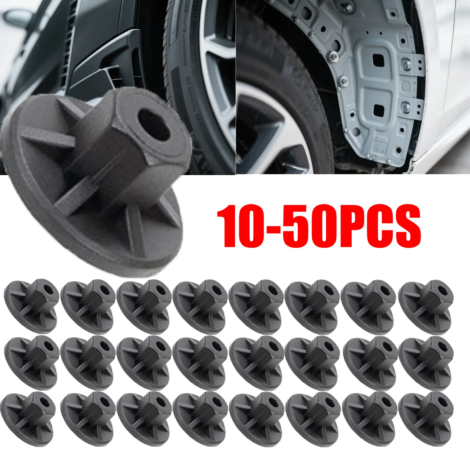 

10-50 шт. нейлоновая гайка, вкладыш для крыла, брызговик под крышкой, гайка, крепежный зажим, гайка для крыла и колесной арки для Audi Volkswagon Porsche