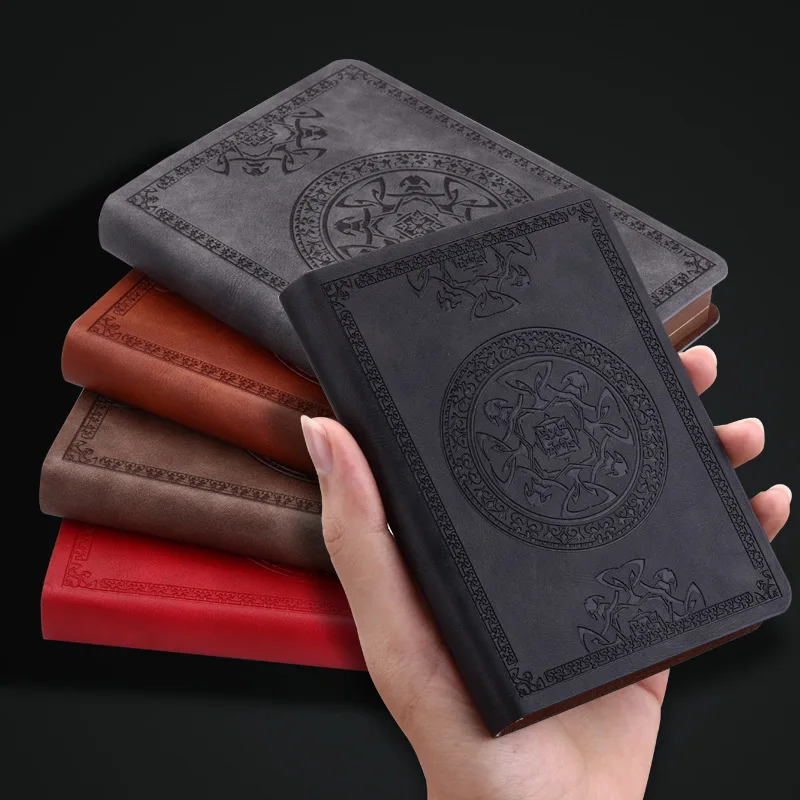 

Pocket Retro Notebook Business Meeting Work Record Book European-style Imitation Leather Creative Pattern Small Book 14.6x10.5cm