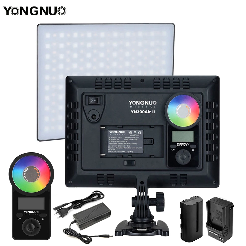 Купи Yongnuo YN300Air II RGB Led Video Light Panel 3200K 5600K Bi-color DSLR Fill Lighting YN300 Air for Canon Nikon Sony Camera за 4,260 рублей в магазине AliExpress