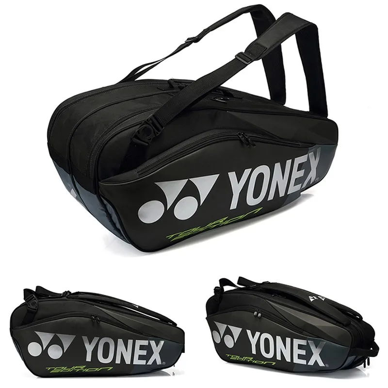 YONEX Tour Edition PU Large Tennis Bag With Shoes Compartment For Women Men Waterproof Max For 8 Rackets Badminton Racquet Bag