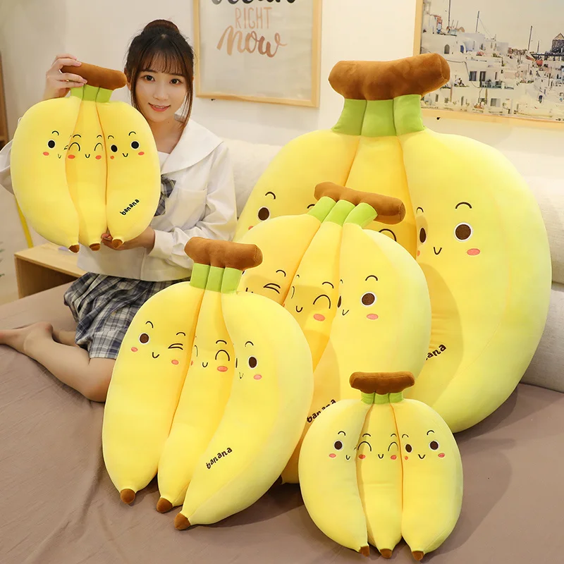 

35-70cm Creative Cartoon Banana Plush Pillow Kawaii Sofa Cushion Baby Toy Cute Plush Doll Children Fruit Toys Children Kid Gift