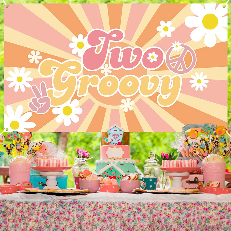 Полиэстеровый баннер для девочек в стиле хиппи реквизит фотобудки на день