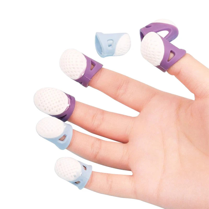 

2Pcs DIY Silicone Thimble Anti-stick Finger Cover Thimble Hand Cross-stitch Sewing Accessories Anti-slip Finger Protection JJ885