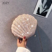fashion chain pearl sequin banquet party shiny mini shell bag lady messenger bag wallet purses and handbags luxury designer 2022