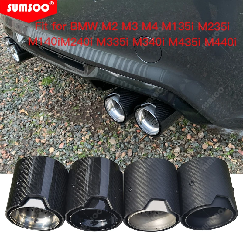 1PCS  Carbon Fiber Exhaust tip Auspuffspitze for  BMW M2 M3 M4 M135i M235i M140i M240i M335i M340i M435i M440i