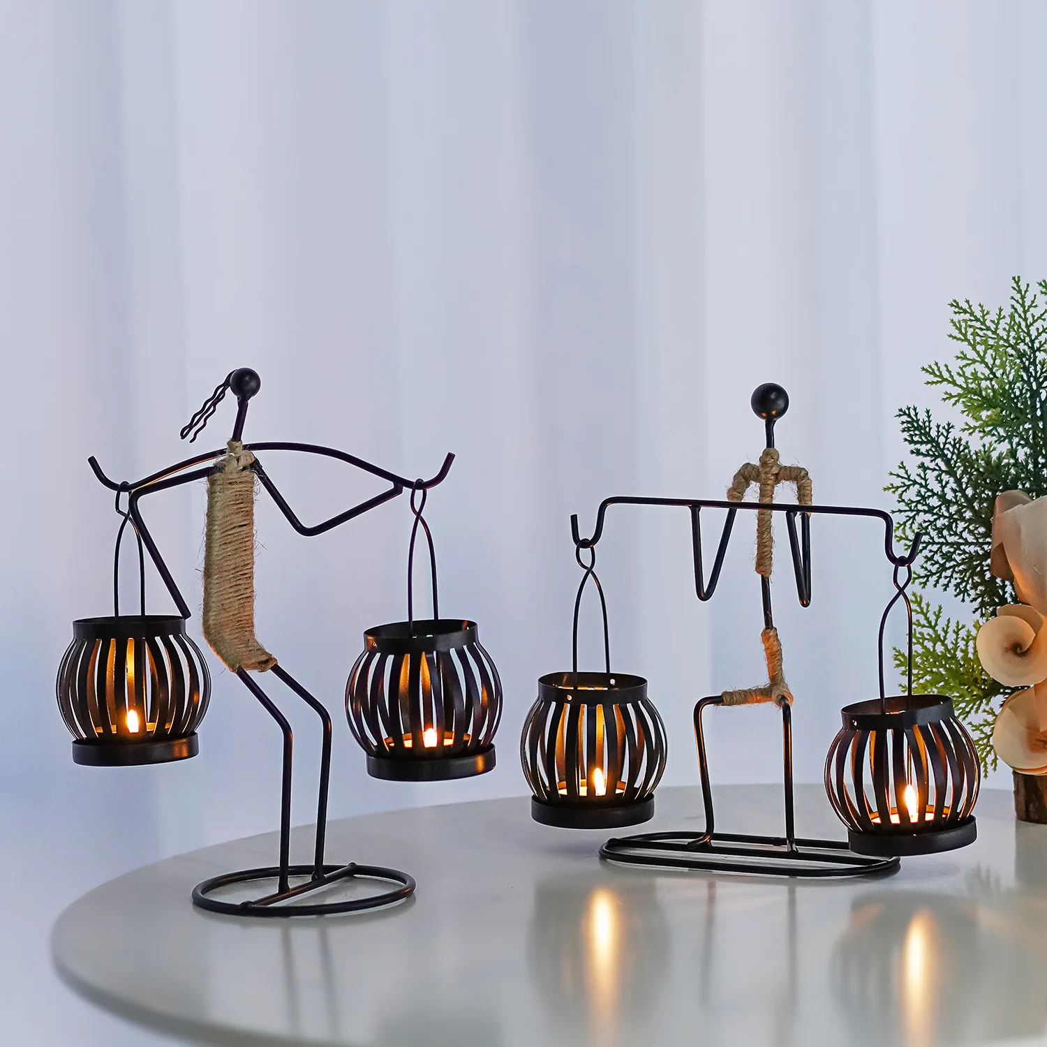 

Подсвечник из кованого железа, подсвечник ручной работы в скандинавском стиле